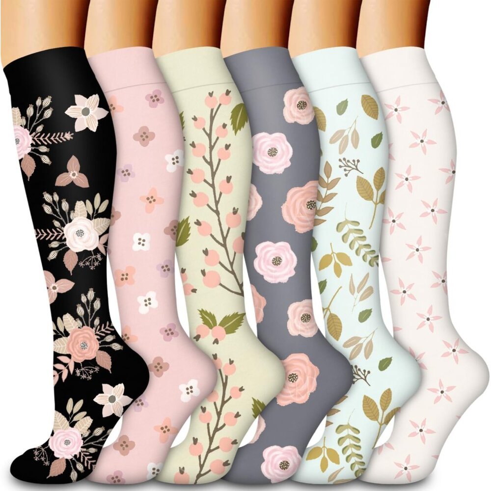 Compression Socks for Women & Men Circulation(6 pairs)-Graduated Supports Socks